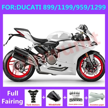 Комплект мотоциклетных обтекателей Подходит для Ducati 899 1199 2012 2013 2014 Panigale 959 1299 2015 2016 2017 2018 полный комплект обтекателей белый