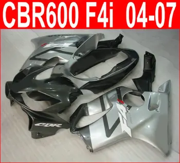 Новый горячий комплект обтекателей для литья под давлением Honda CBR600 F4I 04-07 серебристо-черный комплект обтекателей CBR600RR F4I 2004-2007 TB033