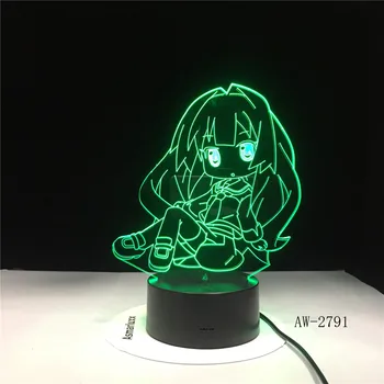 3D kawaii Lights Japan аниме фигурка девушки lamparas LED USB настольная многоцветная лавовая лампа для игрушек на день рождения девочки 2791