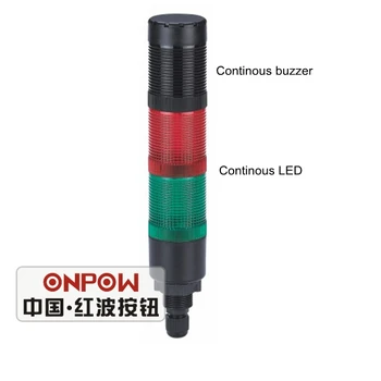 ONPOW 40 мм 2-слойная красно-зеленая светодиодная лампа с сигнальной вышкой (HBJD-40DZ / 2 / RG / 24V /A)