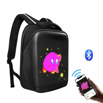 Рюкзак с пикселями 64 * 64 точек, Светодиодный сумка для ноутбука с прозрачным дисплеем, Рекламный Динамический дисплей, Светодиодный рюкзак, Классная Светящаяся Школьная сумка