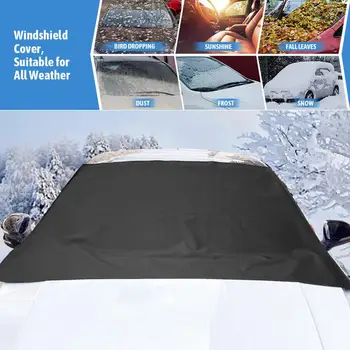 Снежный покров на лобовом стекле автомобиля 600D, прочный для защиты от солнца, перегрева и ультрафиолетовых лучей, Черные аксессуары для автомобильного интерьера