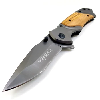 Складной нож серого цвета 7CR17Mov Титановый С полным лезвием Тактический Походный нож для выживания Боевые Карманные Ножи Охотничьи Мультиинструменты