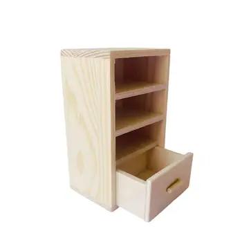 1/12 Книжный шкаф-кубик в виде кукольного домика, деревянные полки, 3 яруса для детской кукольной мебели.