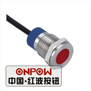 ONPOW 12mm Flat Dot LED Сигнальная лампа из нержавеющей стали, контрольная лампа, металлическая индикаторная лампа (GQ12T-D / R / 6V / S-Y) CE, RoHS