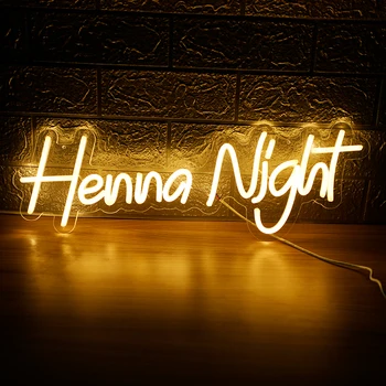 Светодиодная неоновая Вывеска Henna Night На Заказ Свадебная Неоновая Вывеска Marry USB Led Light Исповедь Художественное Украшение стен спальни Эстетическая лампа
