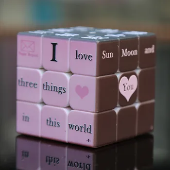 Любовь Магнитный Скоростной Кубик Без Наклеек 3x3x3 Magic Cube Игрушка-Головоломка Оригинальный Венгерский Кубо Подарок на День Святого Валентина, Быстро Вращающийся