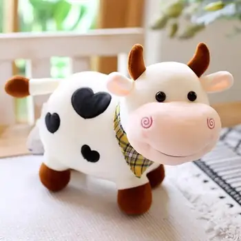 28 см, мультяшное чучело животного, улыбающаяся Плюшевая корова, плюшевые игрушки для девочек, хлопковая кукла-животное, плюшевое украшение для дома, подарок на день рождения