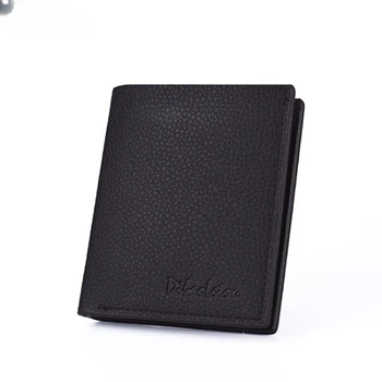 Мужской кошелек, короткий ультратонкий деловой кошелек из воловьей кожи, простой повседневный кошелек, мужской кожаный бумажник для карт