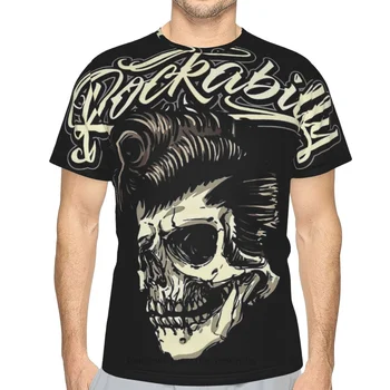 Мужская футболка с 3D принтом черепа в стиле Рокабилли, рок-н-ролл, унисекс, свободные топы для фитнеса, хип-хоп, пляжные мужские футболки