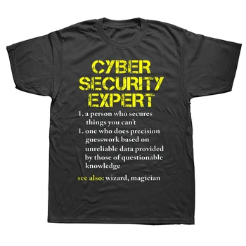 Забавные футболки эксперта по определению кибербезопасности, компьютерного инженера, графическая уличная одежда, подарки на день рождения с коротким рукавом, Летняя футболка