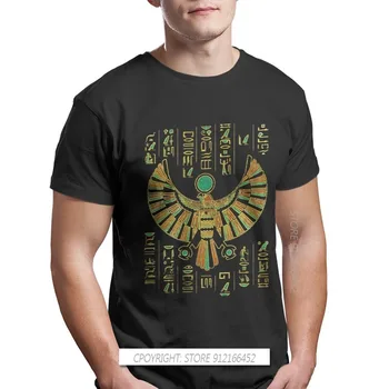 Модные хлопчатобумажные футболки с принтом Horus Falcon, Египетская мифология, Боги Древнего Египта, Атум Осирис, мужская уличная одежда