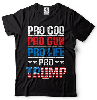 Pro God, Pro Gun, Pro Life, Pro Trump. Футболка для выборов 2024 года из 100% хлопка С Круглым вырезом, Летняя Повседневная Мужская футболка С коротким рукавом, Размер S-3XL