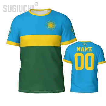 Эмблема на заказ Имя номер Руанды флаг 3D футболки для мужчин и для женщин тройники команды Джерси одежда футбол, Футбольные болельщики рубашка подарок футболка 