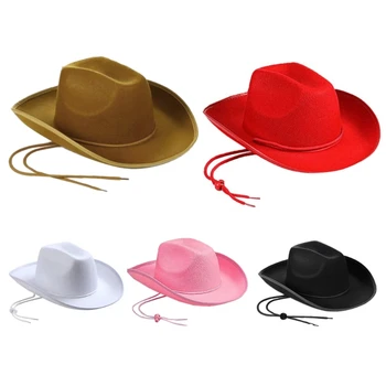 Грязезащитные однотонные фетровые шляпы для женщин и мужчин, повседневные ковбойские шляпы из плотной ткани