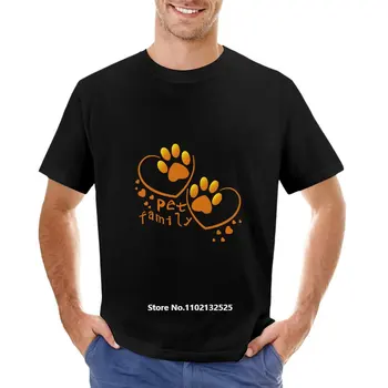 Мужская футболка с постепенным принтом лапы Love Pet Family, хлопковые футболки с коротким рукавом, повседневные топы уличной одежды в стиле хип-хоп на Хэллоуин с круглым вырезом