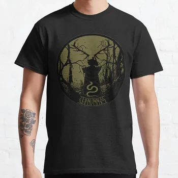 Футболка с изображением цернунноса-языческого рогатого бога, черная футболка, быстросохнущая рубашка