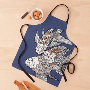 Японская Золотая рыбка Кои, дизайн рисунка, рисованный Фартук, Кухонные фартуки, мужские Кухонные фартуки для женщин
