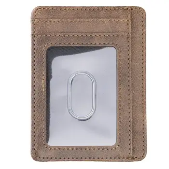 Ультратонкий минималистичный бумажник с RFID-блокировкой, чехол для визитных карточек, супертонкие мужские кожаные держатели банковских удостоверений личности для кредитных карт