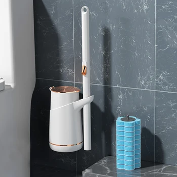 Одноразовая щетка для унитаза со сменными головками, набор держателей туалетных щеток с длинной ручкой, Чистящие средства для ванной Комнаты, принадлежности для унитаза