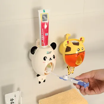 Милый Мультяшный Дозатор зубной пасты Автоматический Пресс Настенное крепление Зубная Паста Соковыжималка Тюбики Детские Аксессуары для ванной комнаты
