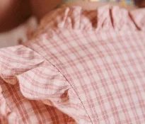 Женская рубашка 2021 Весна-лето, французская нишевая розовая рубашка в литературную клетку из льняной смеси с пышными рукавами