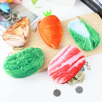 Креативный Плюшевый мини-кошелек с милой 3D-имитацией овощей, кошелек для монет, Наушники, Маленький Кошелек, Женская сумка, Аксессуары, Сумка для хранения ключей