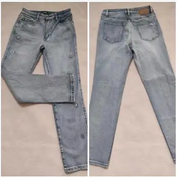 Оригинальные испанские джинсы D для внешней торговли, облегающие женские джинсы и узкие брюки с вышивкой и пайетками