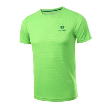 Летняя модная мужская футболка для бега, Однотонная, дышащая, для фитнеса, впитывающая пот, С коротким рукавом и круглым вырезом, быстросохнущие топы, плюс размер