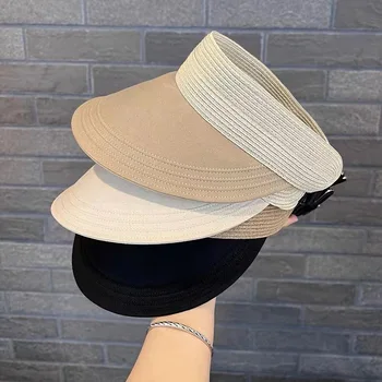 Летняя женская мода 2023 года, солнцезащитная шляпа с широкими полями, уличная пляжная солнцезащитная шляпа с защитой от ультрафиолета