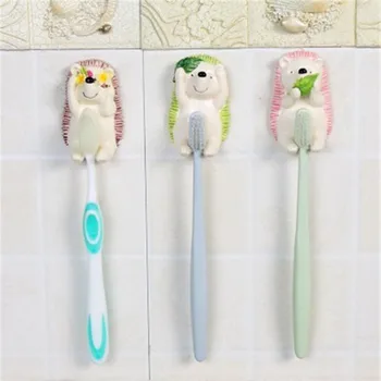 Креативный стеллаж для хранения зубных щеток в виде милого Ежика из смолы, Настенный держатель для полотенец в ванной, Вешалка для аксессуаров для дома
