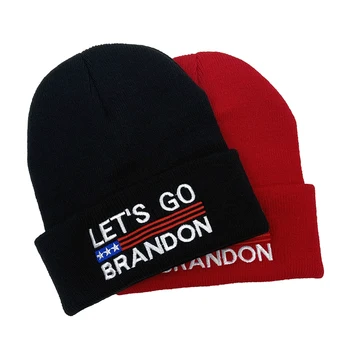 новая кепка LET'S GO BRANDON, США, Избирательные Шапочки Для Мужчин И Женщин, FJB, Сохраняющая тепло, Модная Вязаная Зимняя Шапка в стиле Хип-хоп, Skullies, Холодная Шапка