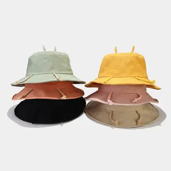 Весенняя хлопковая панама 2023, Рыбацкая шляпа, солнцезащитная кепка для путешествий на открытом воздухе для девочек и женщин 140