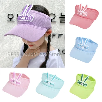 2023 Новая детская шляпа Рыбака с милым кроликом в корейском стиле, детские солнцезащитные кепки, летняя шляпа с пустым верхом, Солнцезащитная пляжная кепка для улицы
