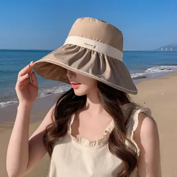 Новая женская панама с однотонным бантом, модная роскошная шляпа, рыбацкая шляпа, женская Летняя пляжная шляпа для путешествий от солнца