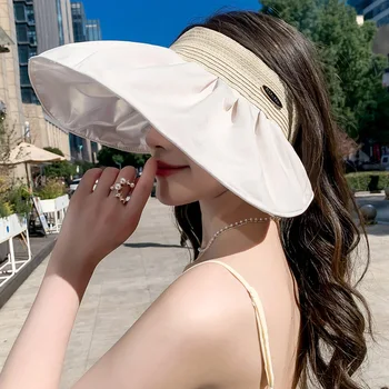 2023 Корейская шляпа Женская в японском стиле и известная в Интернете Металлическая заколка для волос Солнцезащитный козырек Солнцезащитная шляпа Уличная Солнцезащитная шляпа Новая