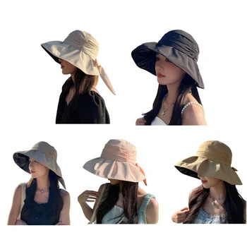 Гибкая Солнцезащитная Шляпа Для Женщин, Складная Пляжная Шляпа С Широкими Полями, Рыбацкая Шляпа, Летняя Панама, Летние Котелки