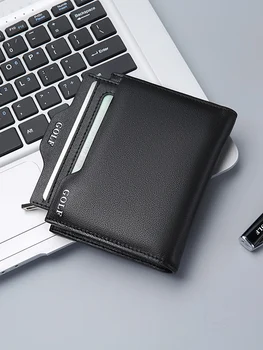 Мужской кошелек Golf 2023, новый кожаный короткий кошелек модного бренда student zero wallet, мультикарточный кошелек
