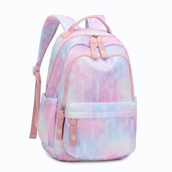 Подростковая школьная сумка для девочек, рюкзак, женские сумки для книг с принтом, школьный рюкзак для среднего школьника, большой розовый милый нейлоновый рюкзак с изображением Звездного неба