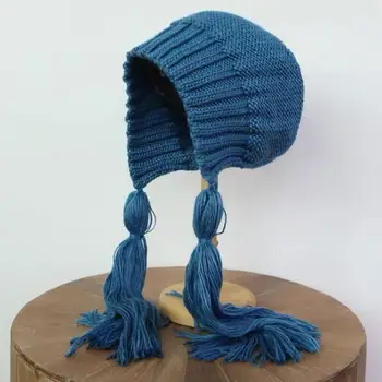 Милая модная шапка-бини с куполом без полей, осень-зима, женская шапка с кисточками для повседневной носки