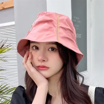 2022 Новая дизайнерская широкополая шляпа, плиссированные Женские кепки для бассейна, Корейский Свежий весенне-летний оттенок, литературные Японские женские шляпы