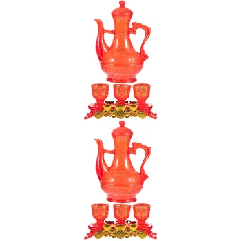 2 комплекта пластиковых стаканов для воды Чаша для пятен Китайский Декор Чашка для жертвоприношений Тибетский