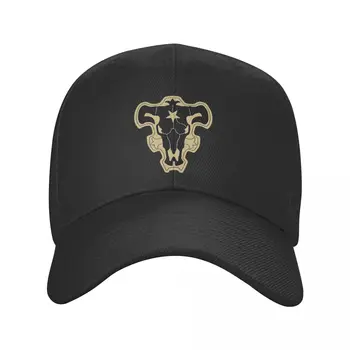 Модная бейсболка с логотипом Аниме Black Clover Black Bulls для мужчин и женщин, Регулируемая шляпа для папы, Бейсболки