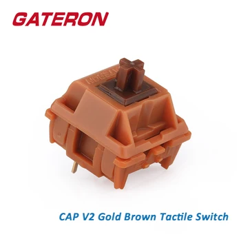 GATERON CAP золотисто-коричневый тактильный KS-25 с 5 контактами, 35 шт. в упаковке, игровой механический переключатель клавиатуры