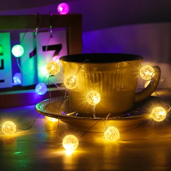 10 М 10 Светодиодных Шарообразных Струнных Фонарей Christmas Fairy Lighting Strings для Наружного Праздника Свадьбы Xmas Party Home Decoration