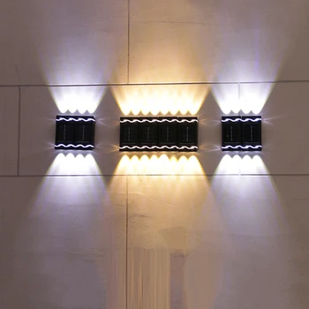 4pcs LED Solar Outdoor Night Light Пластиковая Наружная Лампа Солнечного Света Верхнее Нижнее Облучение С Оптическим Контролем для Дворового Парка