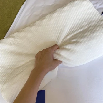 Постельные принадлежности из дышащего латекса, Ортопедическая подушка для защиты шеи, Спальные подушки с медленным отскоком, 35X55 см, расслабляют шейный отдел.