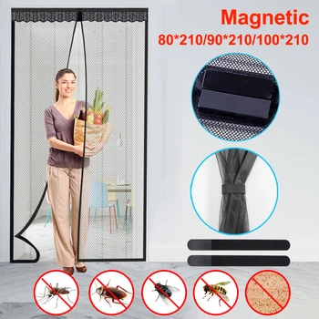 Магнитная сетка от комаров, сетка для дверных занавесок, сетка от мух, сетка для перегородок, Летний Внутренний Автоматически Закрывающийся Дверной экран