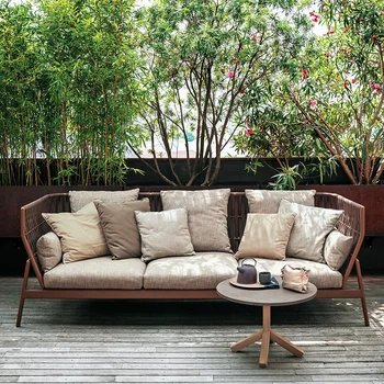 Усовершенствованный тканый ремень на заказ, диван, мебель для балкона, креативный досуг, защита от солнца во дворе, диван, чайный столик, комбинация