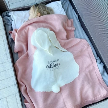 Персонализированное детское Пеленальное одеяло, Вышитое Детское одеяло, Изготовленное на Заказ Детское одеяло с монограммой, Подарочное одеяло для душа ребенка с именем